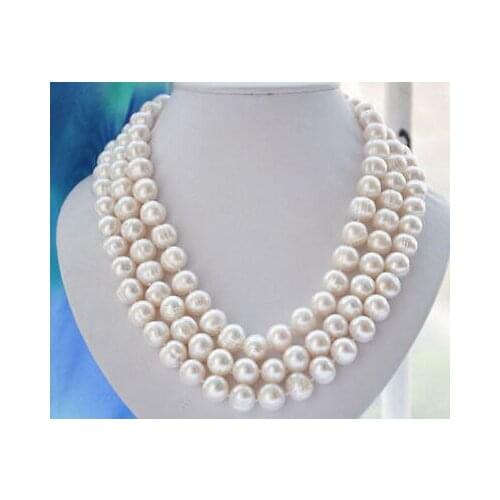 New Natural 10-11MM WHITE FRESHWATER Cultured PEARL NECKLACE 70"