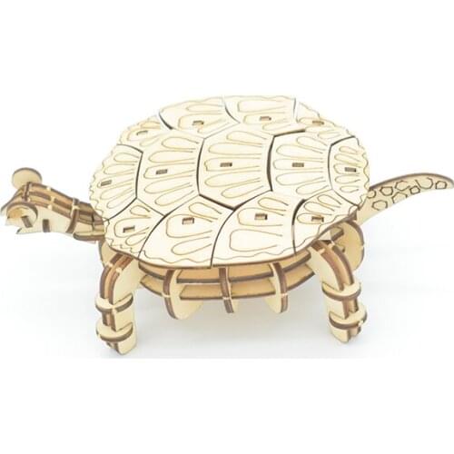 Dyarya P018 turtle puzzles Wooden Model Kits 3D Puzzle animal Toy Learning Game for baby Teens and Adults Christmas Birthday