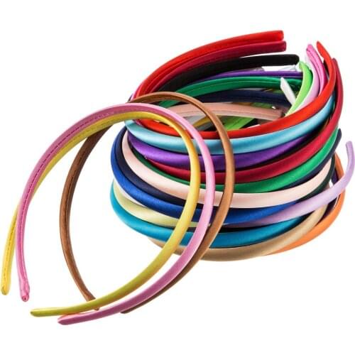 1/1.5/2cm Satin Headbands Women Girls Kids DIY Hairbands Solid Covered Resin High Elastic Tiara Hair Hoop Accessoories