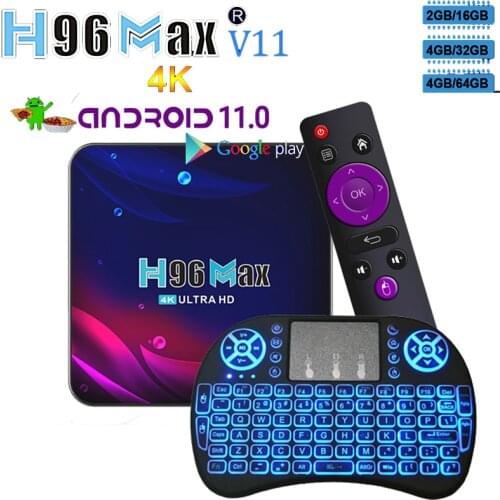 H96 Max V11 Smart TV BOX Android 11 tvbox 4GB 64GB RK3318 4K 3D 2.4G 5G Wifi Google Voice Youtube Media Player set-top boxes