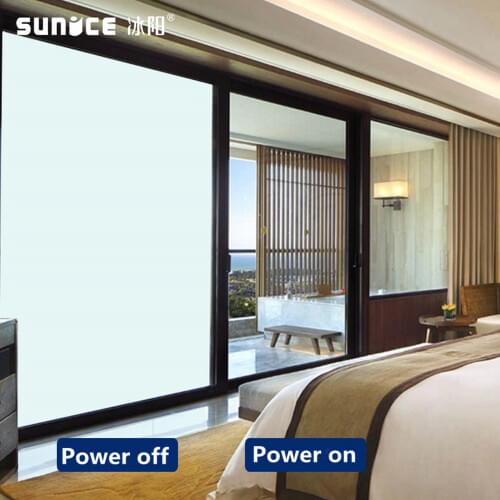 SUNICE Customize Size Self-Adhesive Smart Pdlc Film Manufacture Switchable Window Tint Film/ Magic Glass Film for Building