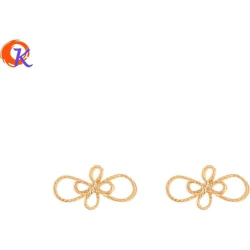 Cordial Design 100Pcs 7*13MM Jewelry Accessories/DIY Connectors/Flower Shape/Genuine Gold Plating/Hand Made/Earring Findings