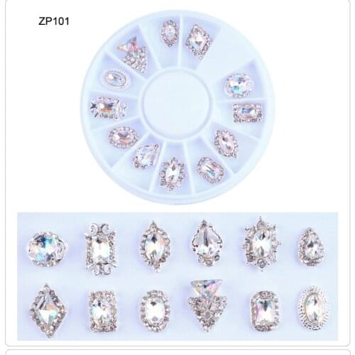 2019 1Wheel Nail Stones Crystal 3MM-4MM Nail Rhinestones 12pcs/wheel Stone Gems Glitter UV Polish Stones&Crystal Nail Art Decor