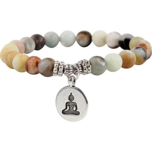 Tibetan Buddhism Lava Rock Stone Lotus Bracelets Men Women Healing Balance Reiki Life Tree Ohm Chakra Bracelet Buddha Jewelry