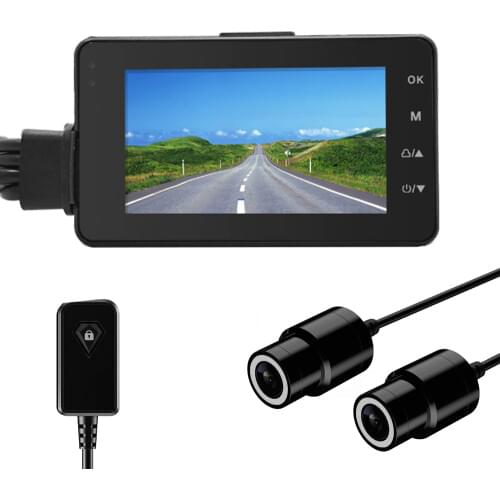 Motowolf K1 Motorcycle Camera Driving Recorder Waterproof Dual Lens 720P Dash Cam DVR Support 64G TF cards