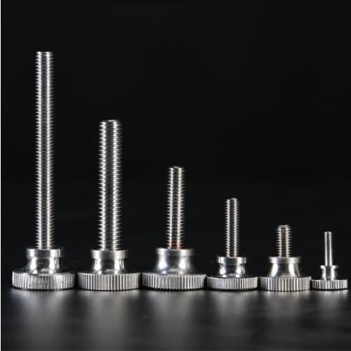 304 stainless steel high head knurled screw bolt Hand screw M2 M2.5 M3 M4 M5 M6 M8 x10