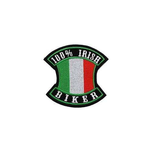 Custom IRISH BIKER embroidered PATCH Lower price biker embroidery patches custom cheap embroidery patches for sale