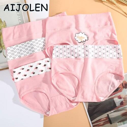 AIJOLEN Pink Printed Underpants Love Clouds Womens Underpants High Waist Abdomen Shaping Underwear Womens Cute Panties