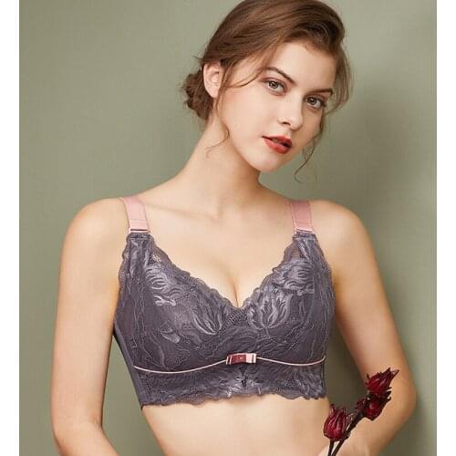 Womens Wire Free Non-Foam Lace Bra Latex ingredients bra 34 36 38 40 42 B C D E