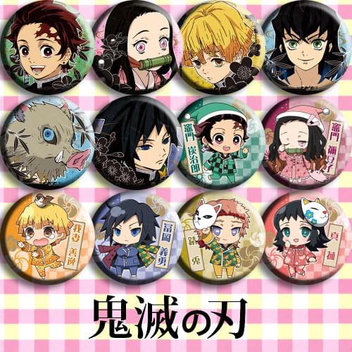 1pc 58mm New Arrival Anime Demon Slayer: Kimetsu no Yaiba Badges pajamas Styles Super Cute Brooch