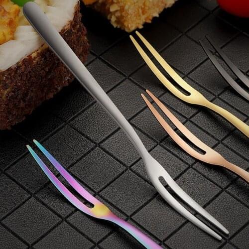 1 stuks Fruit Fork LuxuryRvs Goud Cake Dessert Vorken Mooie Mini Vork Gebruikt Voor Cake in Party Slak vork Restaurant Fork
