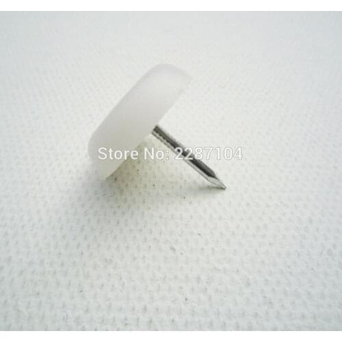 32pcs Large Round White Nylon Furniture Chair Table Sofa Cabinet Leg Feet Bottom Protector Glides Slide Slip Nail on Dia 22mm