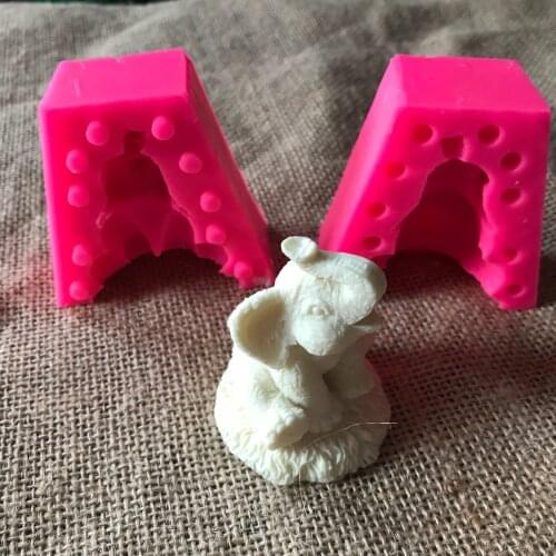 3D Elephant Candle Mold Silicone Mold for Candle Making DIY Handmade Resin Molds for Plaster Wax Mould