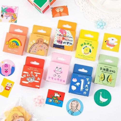 46 Pcs/box Kawaii Stickers Set Life Adventure Series DIY Scrapbooking Planner Decoration Lovely Funny Stickers Stationery