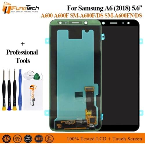 5.6" 100% New Display Touch Screen On For Samsung Galaxy A6 2018 A600 A600F A600FN A600A A600GN Replacement Digitizer Assembly