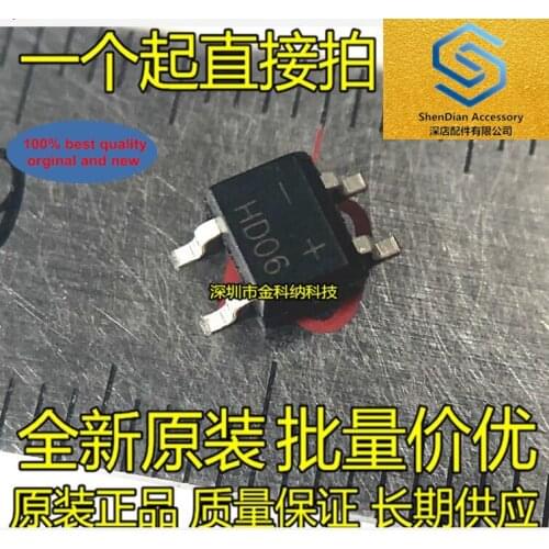 50pcs 100% orginal new SOP4 SMD Square Bridge Rectifier Bridge HD06 0.8A 800V SMD-4 real photo