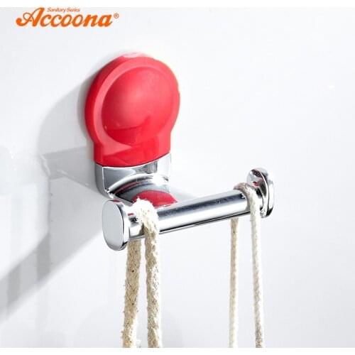 Accoona Bathroom Hook Wall Mounted Zinc-Alloy Hooks Door Dual Hanger Hook Hat Coat Holder Kitchen Hook Up A11801-2