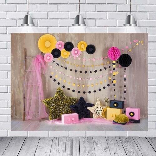 MEHOFOTO Photography Birthday Party Accessories Candy Bar Color Balloon Decoration Children 1 Year Old Wall Background Photo