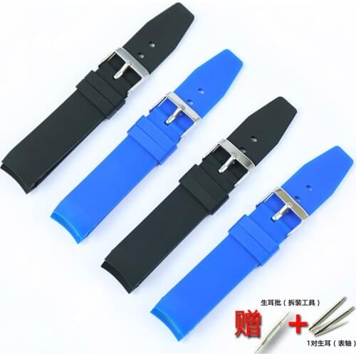20mm Mens Silicone Strap Accessories Buckle Curved Interface Applicable to Various Brand Watches Womens Rubber Sports Straps