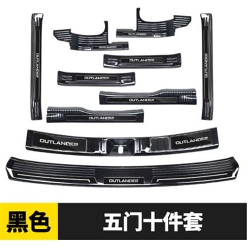 Car Styling For Mitsubishi Outlander 2013 -2020 Stainless Steel Rear Bumper Car Door Cover Inside And Outside Sill Plate