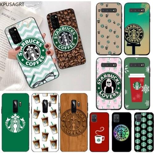 USAKPGRT Fashionable Coffee Drink black Phone Case Hull for Samsung S20 plus Ultra S6 S7 edge S8 S9 plus S10 5G lite 2020
