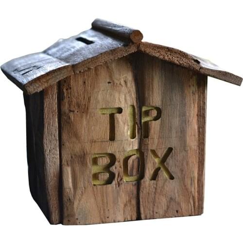 Handcraft Wood Outdoor Mailbox Gardening Solid Wood Piggy Bank Home Furnishings Pendant Creative Childrens Saving Change Box