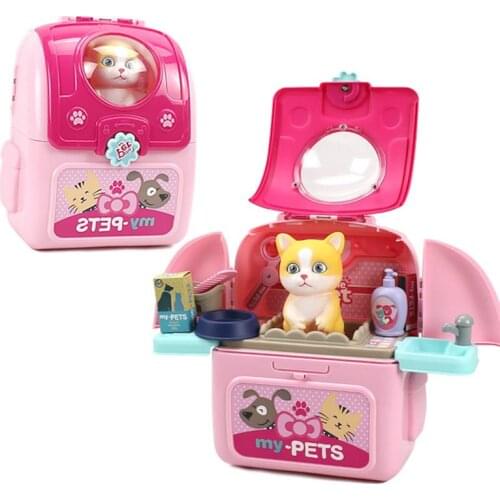 Animals Cartoon Dog cat Toys Pet Toy Realistic Pet Vet Play Set Pretend Play Toy Veterinarian Kit cat Dog Care Play Set