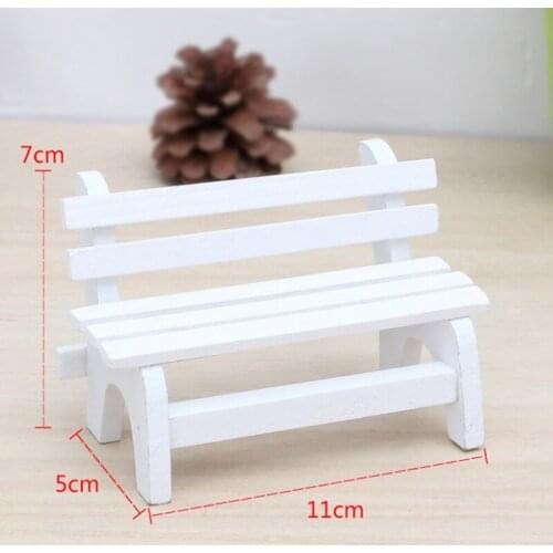 Personality Home Cute Mini Small Chair Ornament Miniatures White Model Garden Props Micro Landscape Props Wooden Ornaments
