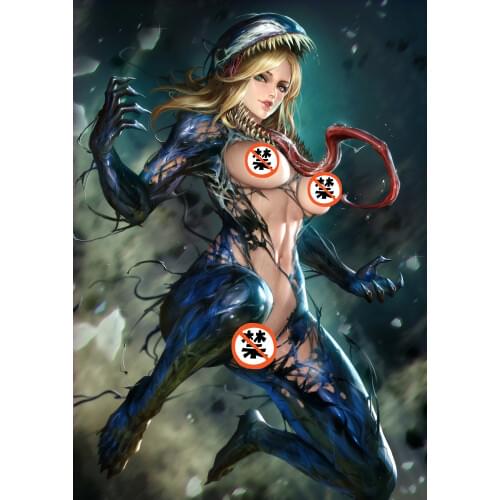 Print movie Venom Gwenom girl poster art silk or canvas 16x24 24x36 inch living room bedroom decorative painting
