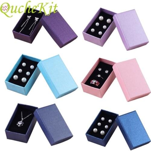 10PCS Square Kraft Paper Jewelry Box Earring Ring Necklace Bracelet Jewelry Display Gift Box Holder Jewelry Gift Packaging Box