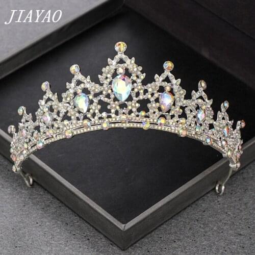 Colorful Shine Crystal Tiara Crown Hair Accessories Bridal Crown Wedding Tiaras Headband Headpieces Wedding Hair Ornaments