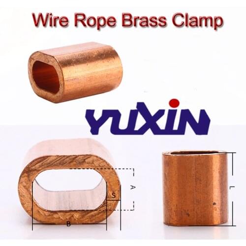 M1-M5 Brass Cable Crimps Sleeve Single Hole Ferrule Crimping Loop Oval Copper Wire Rope Clip Swage Fittings