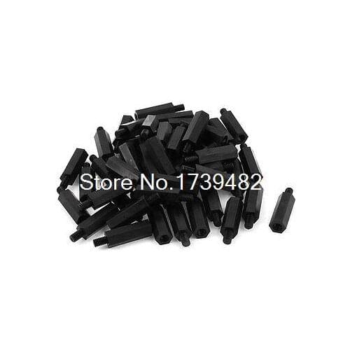 M4 20+6mm Male Female Thread Nylon Hex Standoff Spacer Screws PCB Pillar 50pcs