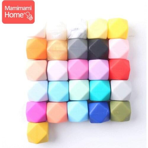 Mamihome 5pc Baby Nursing Teether 17mm Silicone Octagonal Bead Can Chew DIY Jewelry Pram Toy Nursing Accessories Baby Teethers