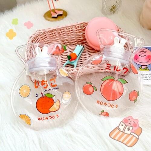 Cute Round Cartoon Transparent Hand Warmer Print Pvc Mini Water-Filling Hot Water Bottle Bag Warm Relaxing Heats