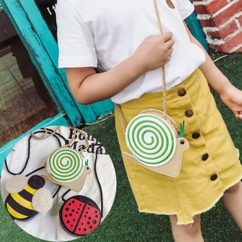 Cute Cartoon Bee Snails Shape Kids Messenger Bag Outdoor Girls Decoration Bag Toddler Children One-Shoulder Bags