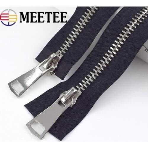 1Pc 10# Double Sliders Metal Zippers Black New Zipper for Sewing Coat Jackets Fermeture Eclair Accessories Tools KY682
