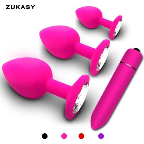 Soft Silicone Anal Plug Dildo Bullet Vibrator Sex Toys for Women Men Gay Butt Plug Prostate Massager Intimate Goods for Adults