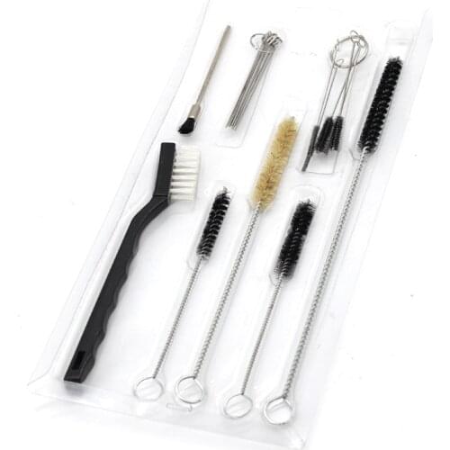 17pcs Airbrush Spray Gun Nozzle Cleaning Repair Tool Kit Needle & Brush Set