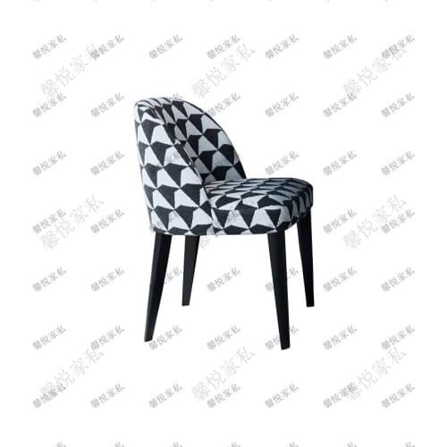 Customized New Solid Wood Cloth Dining Chair Simple Modern Leisure Chair Light Luxury Dining Chair Cafe Hotel Negotiation Chair
