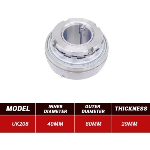 3pcs Outer Wire Bearing UK208 Mental Pillow Block Bearing UK208 40mm*82mm*29mm Steel Bearings High Quality