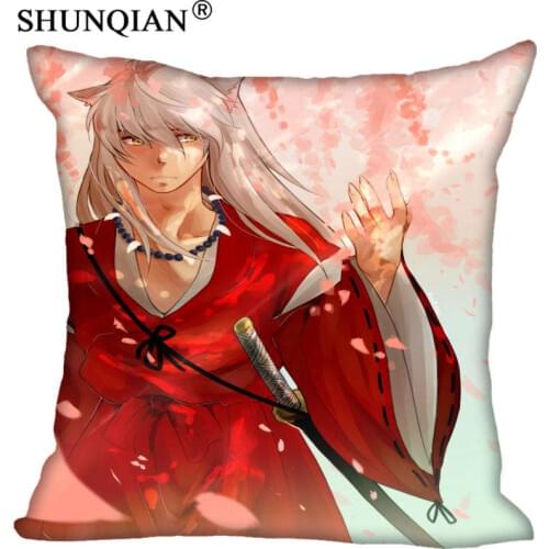 Inuyasha Pillowcase Square Zippered Home Decorative Pillow Cover Wedding Custom Gift For Two Sides Printed