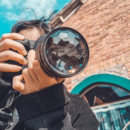 77mm Handheld Kaleidoscope Glass Filter SLR Accessories Prism Lens Variable Number Of Subjects Background Photo Vanity Props