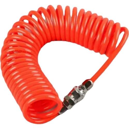 8*5 6M PU Spring Air Pipe Air Compressor Gas Line Pneumatic High Pressure Telescopic Hose Spiral Air Pipe Steam Pipe With Joint