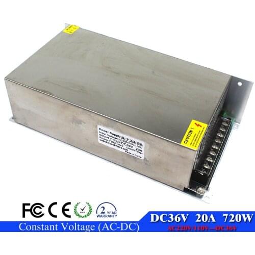 Adjustable DC Power Supply 36V 20A 720W Switching Power Supply Transformer AC110V 220V TO DC36V SMPS for LED Light CNC Stepper