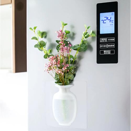 Silicone Sticky Wall Magic Plant Vases Container Decorations Leaves Body Accessories Outdoor Handmade Pots Soft Bottle Flowers