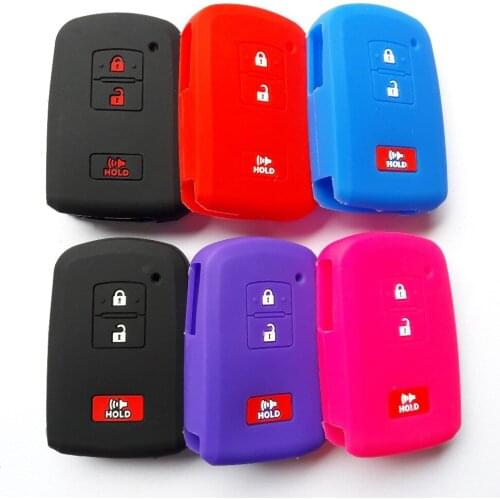 Silicon Key FOB Cover Remote Smart Case Holder For Toyota Tacoma Land Cruise Prius Rav4 Highlander 3 Button Keyless