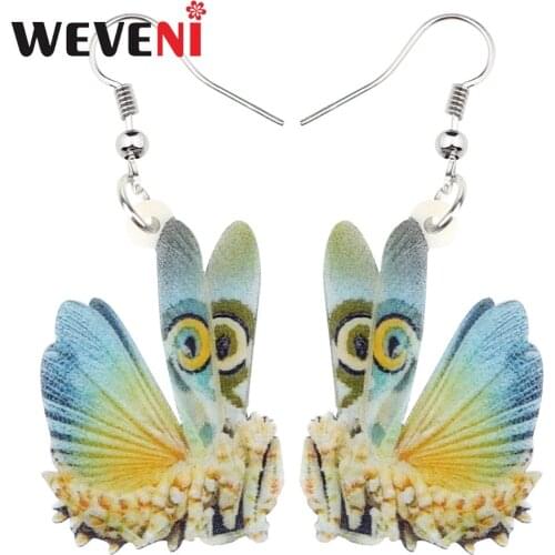 WEVENI Acrylic Anime Floral Mantis Devil Horse Earrings Drop Dangle Fashion Animal Insect Jewelry For Women Girls Teen Gift