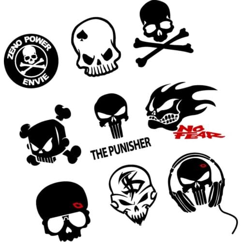 Auto Funny Vinyl Reflective Skull Car Sticker Decoration For the whole Car Body Exterior Automobile Accessories Skeleton Decal