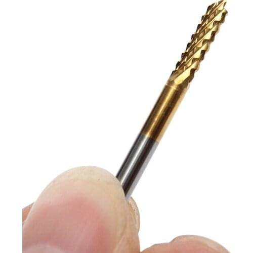 10pc 3mm High Qualtiy Tungsten Steel Titanium Coat Carbide End Mill Engraving Bits CNC PCB Rotary Burrs Milling Cutter Drill Bit